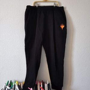 Black Joggers with Orange Logo